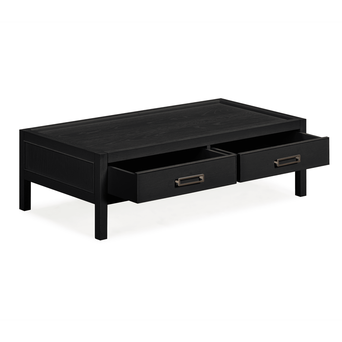 Soho Black Oak Veneer 2 Drawer Coffee Table.