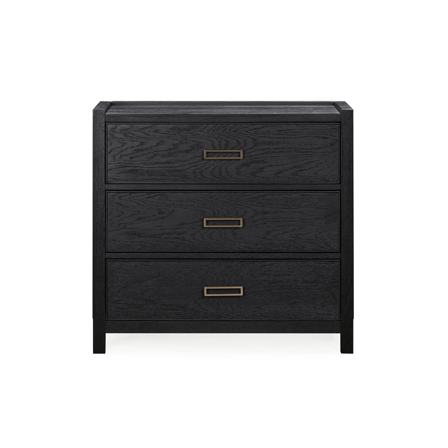 Soho Black Oak Veneer 3 Drawer Chest.