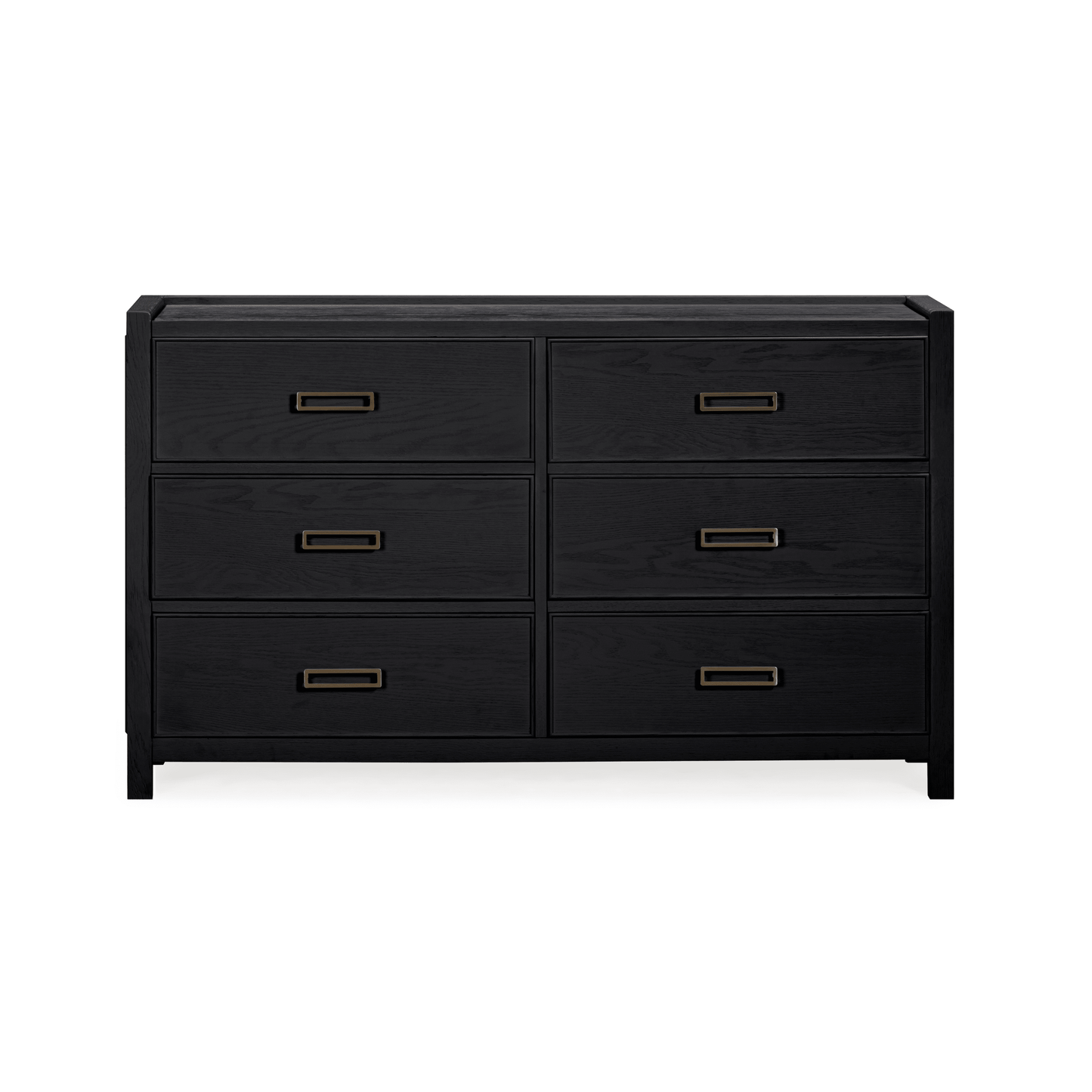 Soho Black Oak Veneer 6 Drawer Chest.