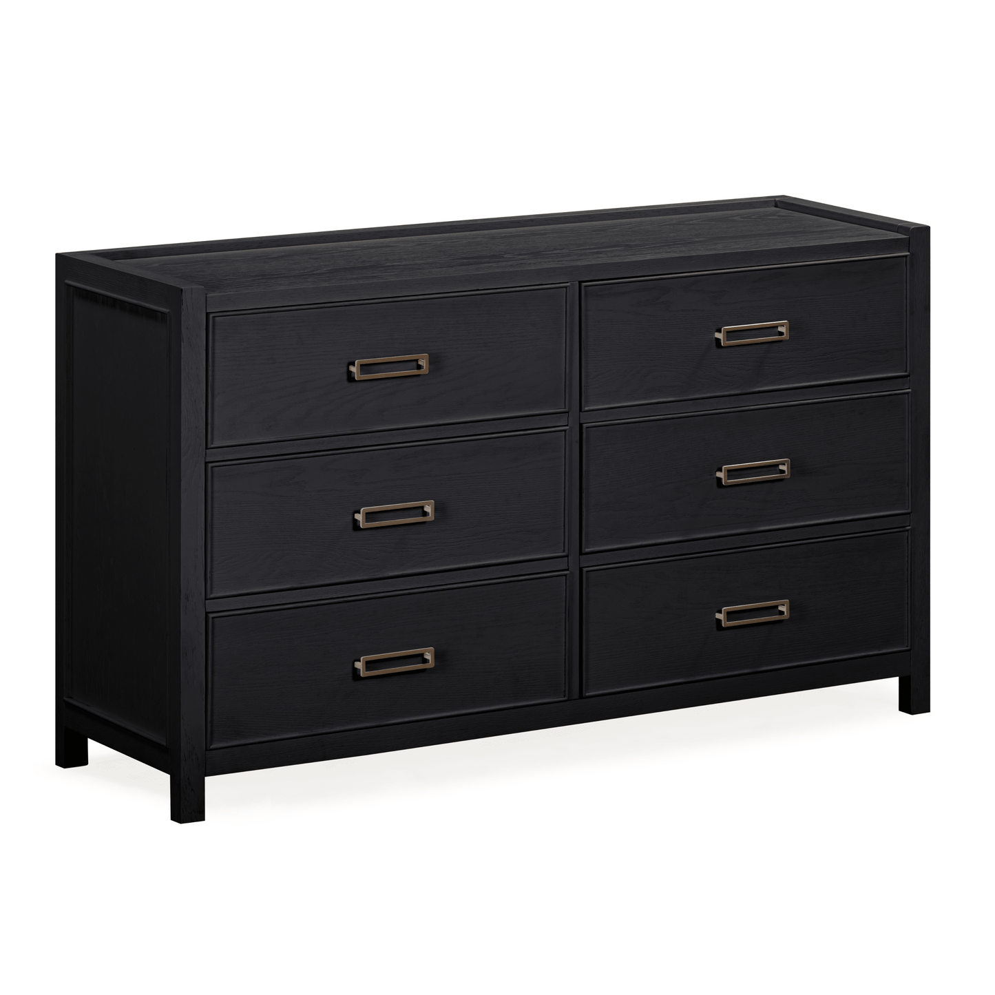 Soho Black Oak Veneer 6 Drawer Chest.