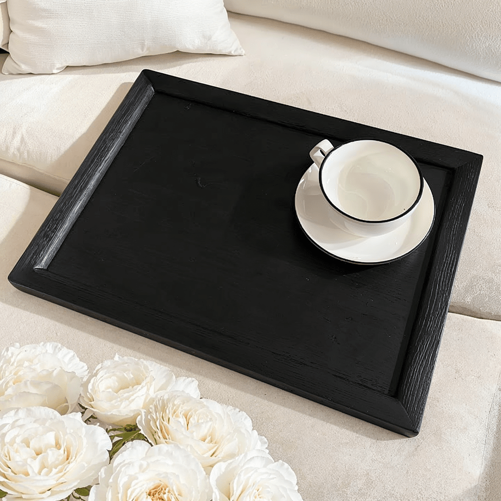Soho Black Oak Veneer Sofa Table.