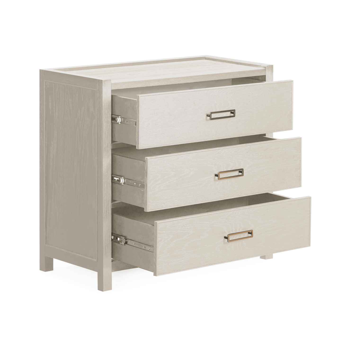 Soho Cream Oak Veneer 3 Drawer Chest.