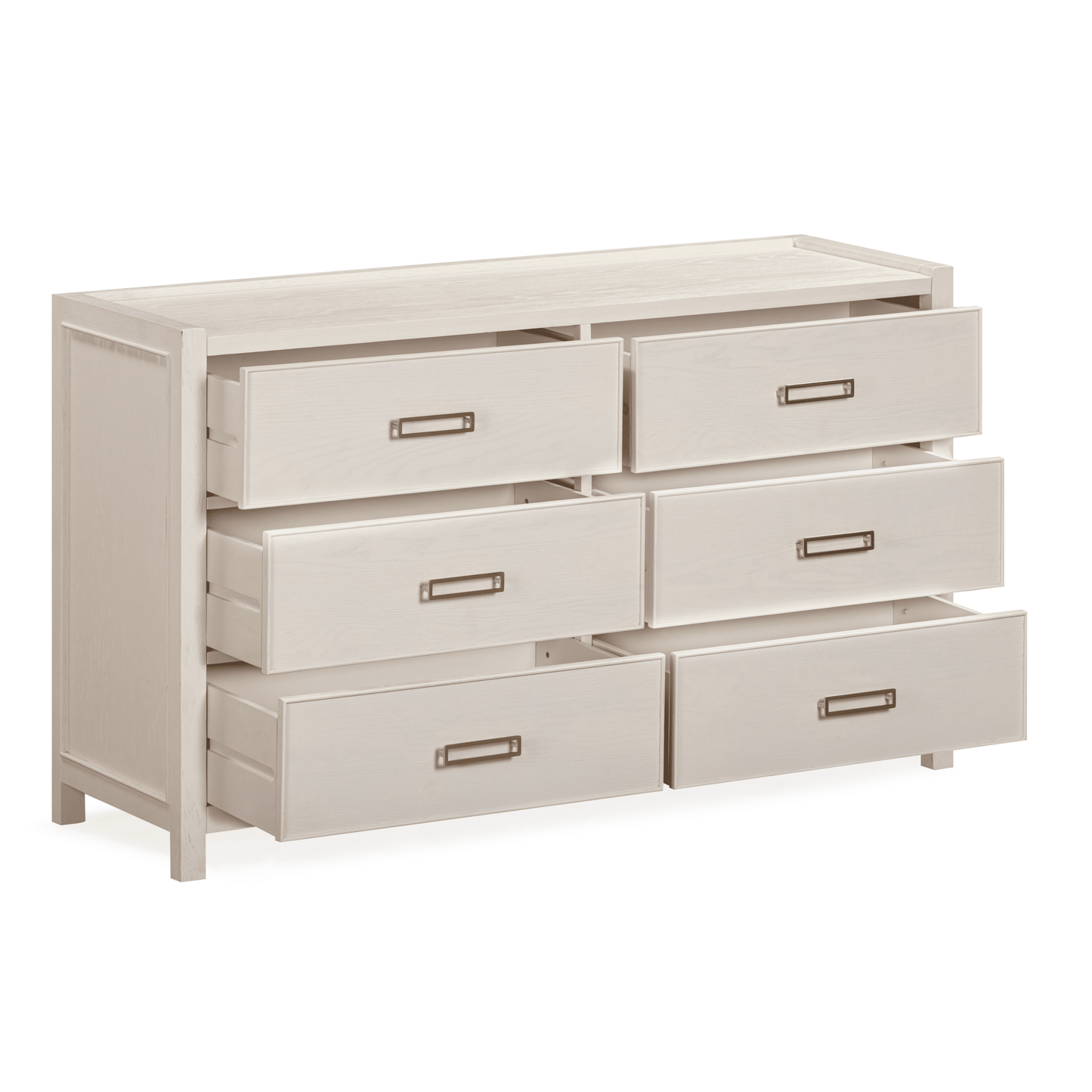 Soho Cream Oak Veneer 6 Drawer Chest.