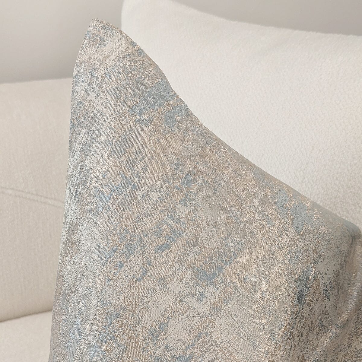Tamzin Gold & Duck Egg Metallic Cushion - 50x50cm.