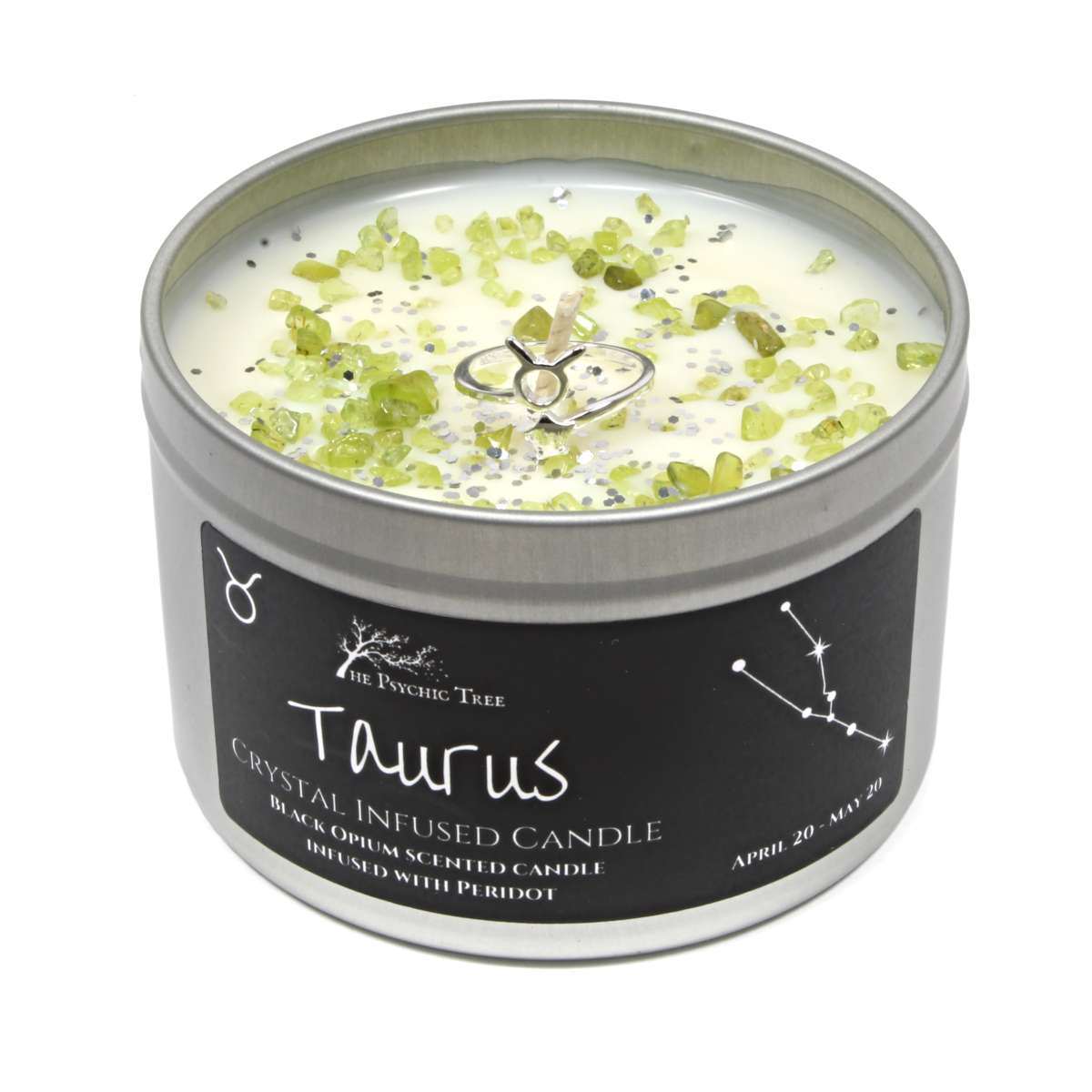 Taurus - Crystal & Jewellery Scented Zodiac Candle.