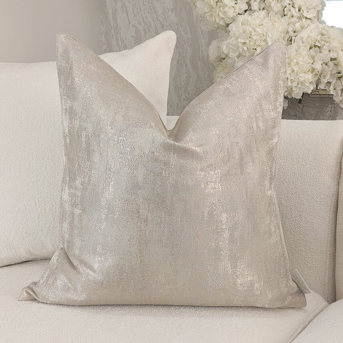 Tiana Cream & Gold Abstract Print Cushion - 50x50cm - Rosey's Creations