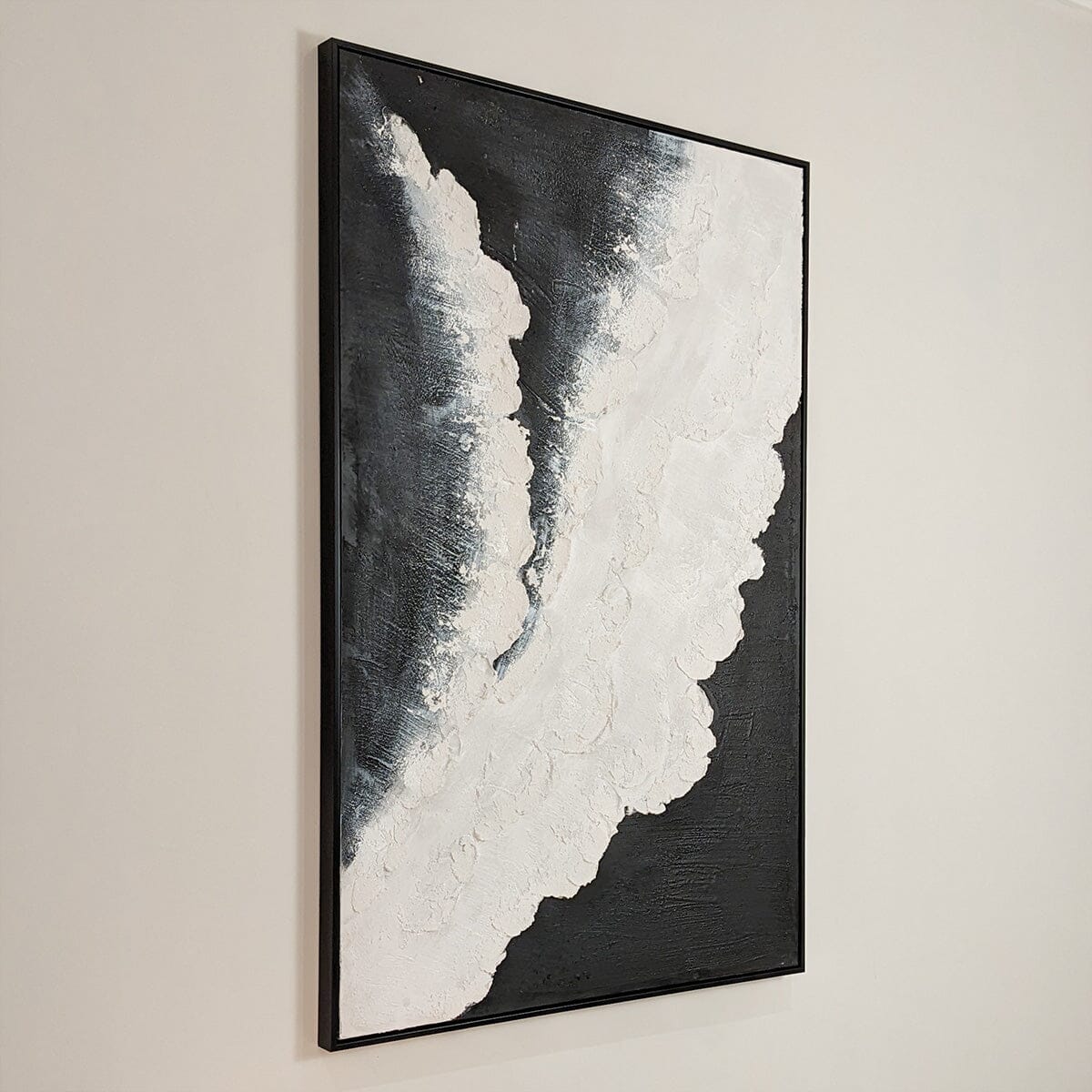 Tilford Monochrome Beach Waves Textured Canvas Wall Art - Rosey's Creations