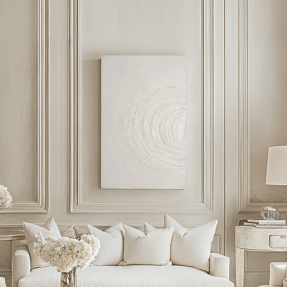 Tilly Cream Half Moon Textured Canvas Wall Art - Rosey's Creations