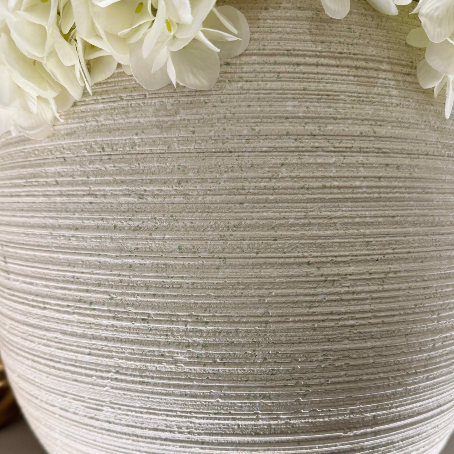 Tranquillity Medium Neutral Round Textured Planter - Rosey's Creations