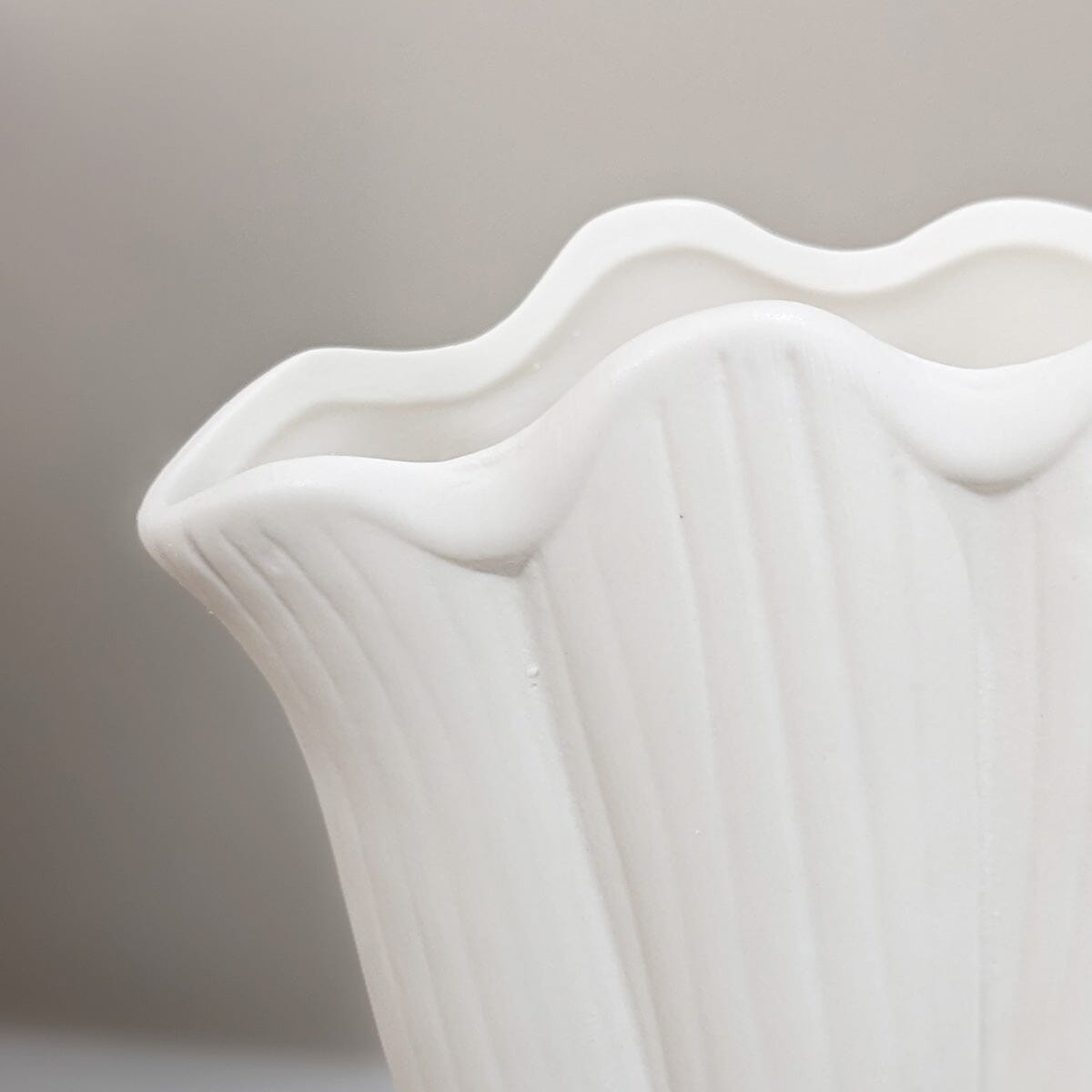 Trixie Neutral Scalloped Shell Vase - Rosey's Creations