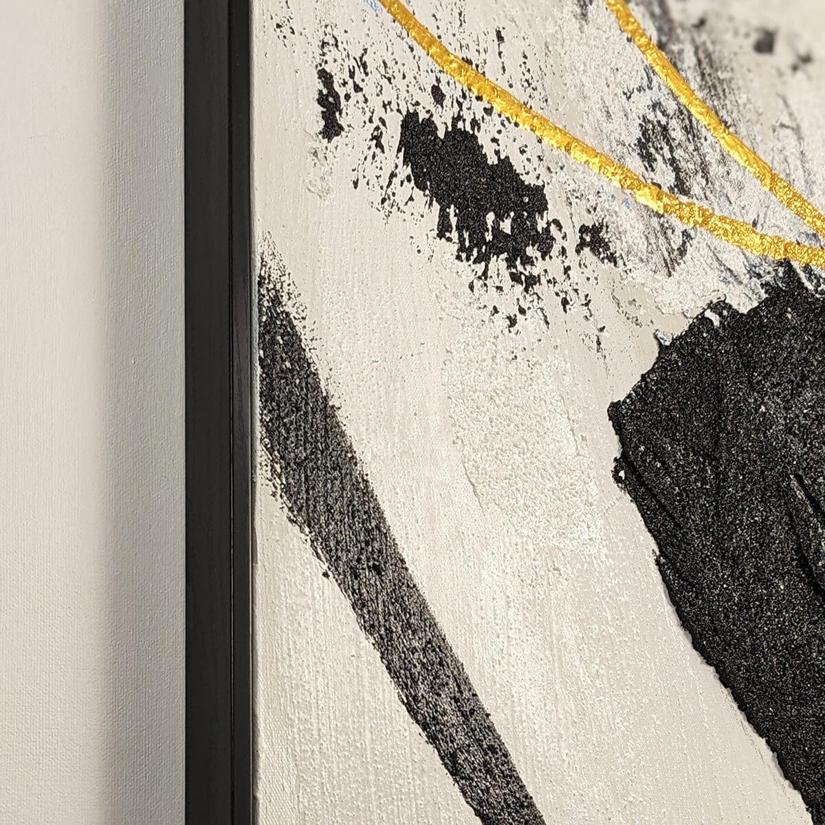 Verona Black, Taupe & White Abstract Paint Brush Effect Textured Canvas Wall Art - Rosey's Creations