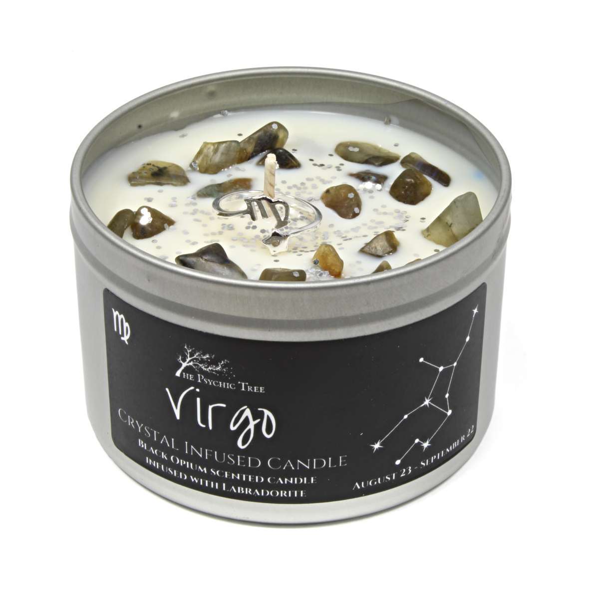 Virgo - Crystal & Jewellery Scented Zodiac Candle.