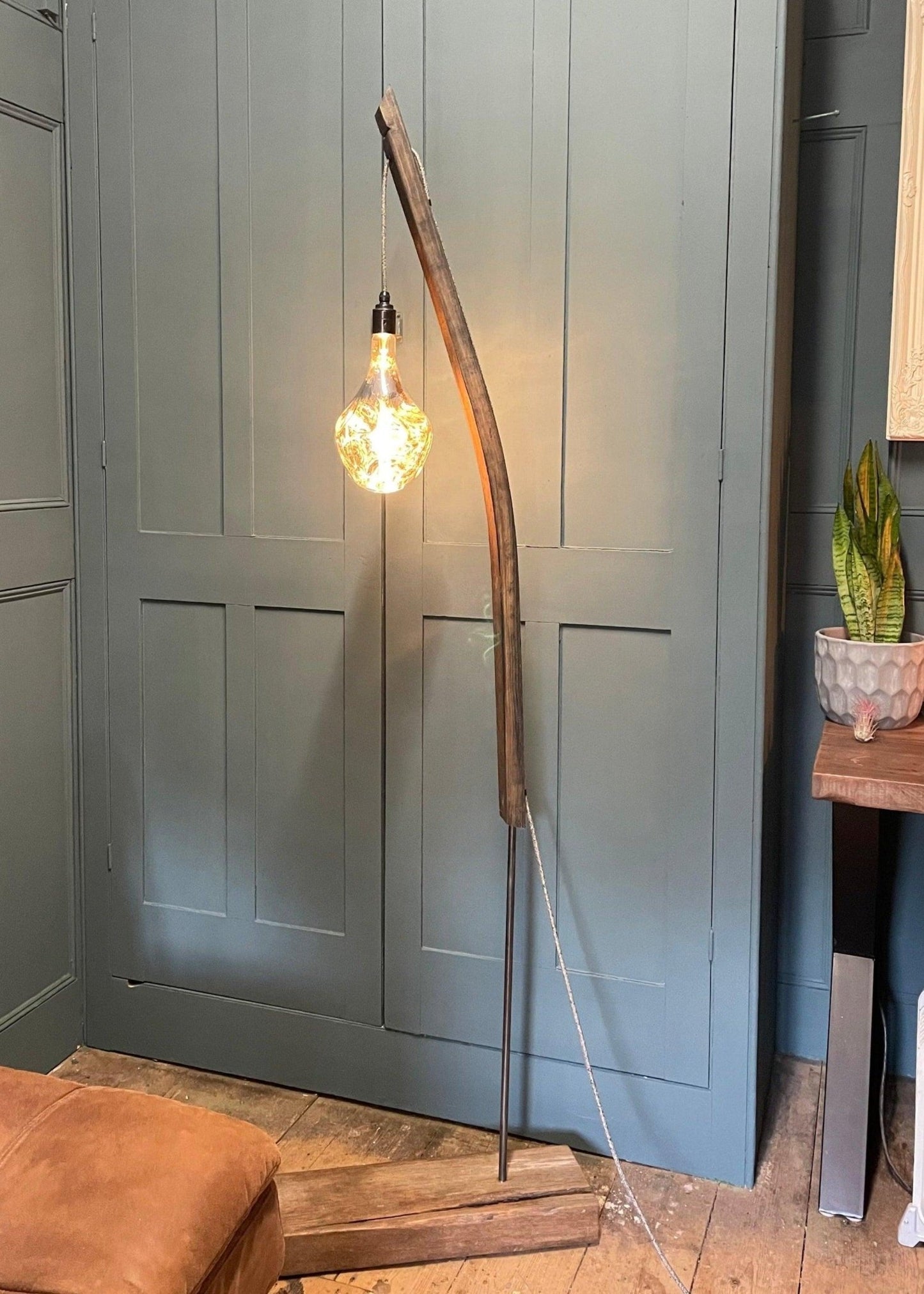 Whiskey Barrel Stave Lamp - Rustic Standard Floor Lamp | Handcrafted.