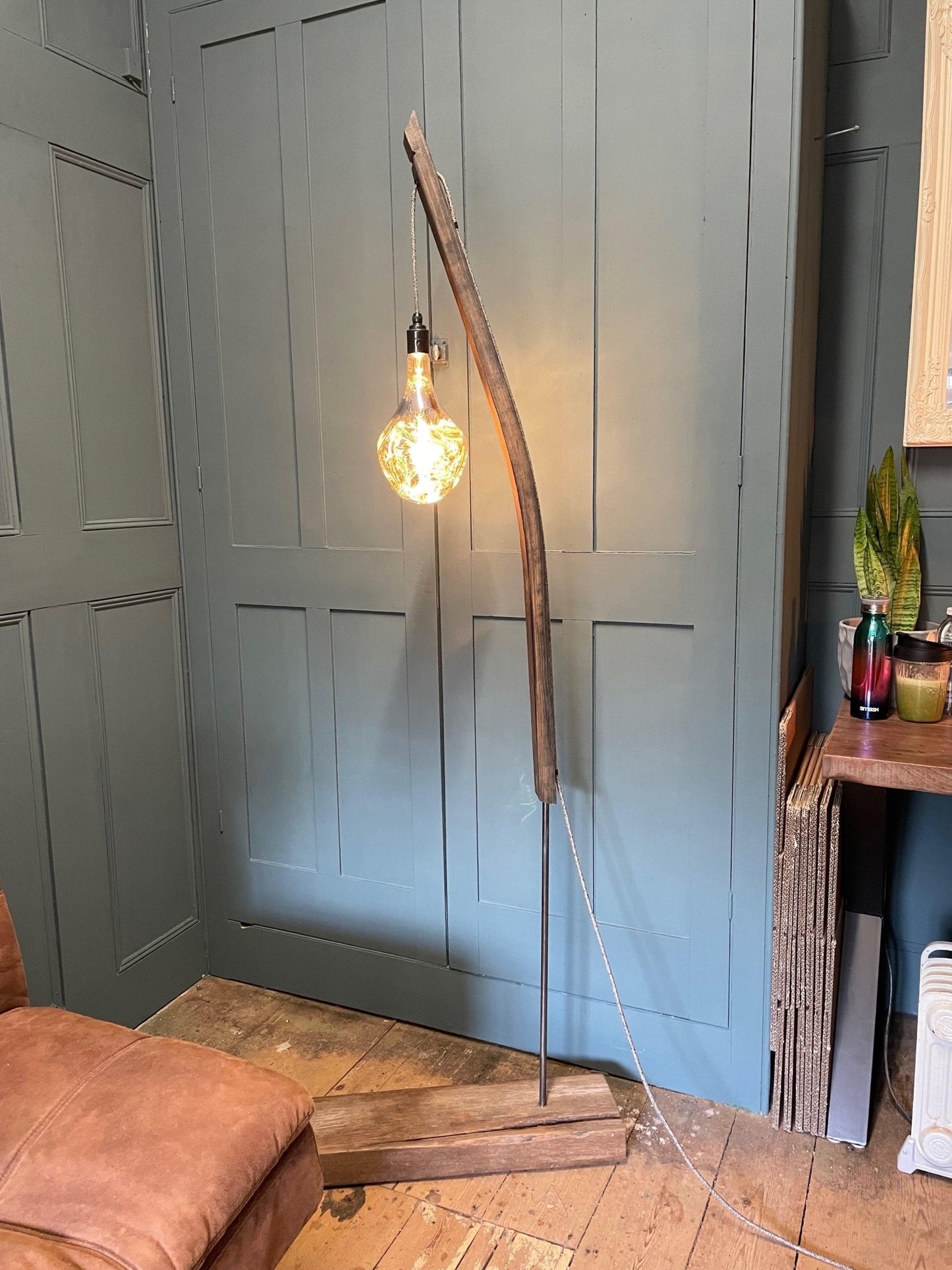 Whiskey Barrel Stave Lamp - Rustic Standard Floor Lamp | Handcrafted.