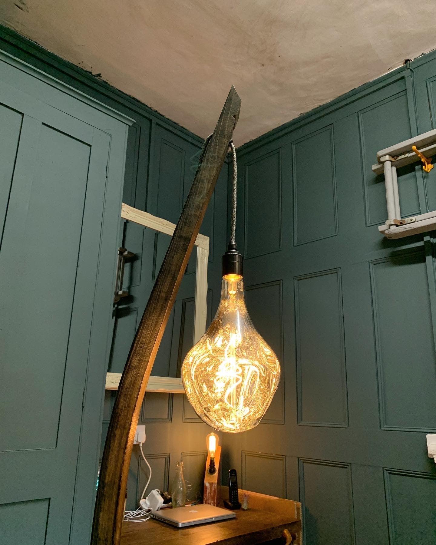 Whiskey Barrel Stave Lamp - Rustic Standard Floor Lamp | Handcrafted.