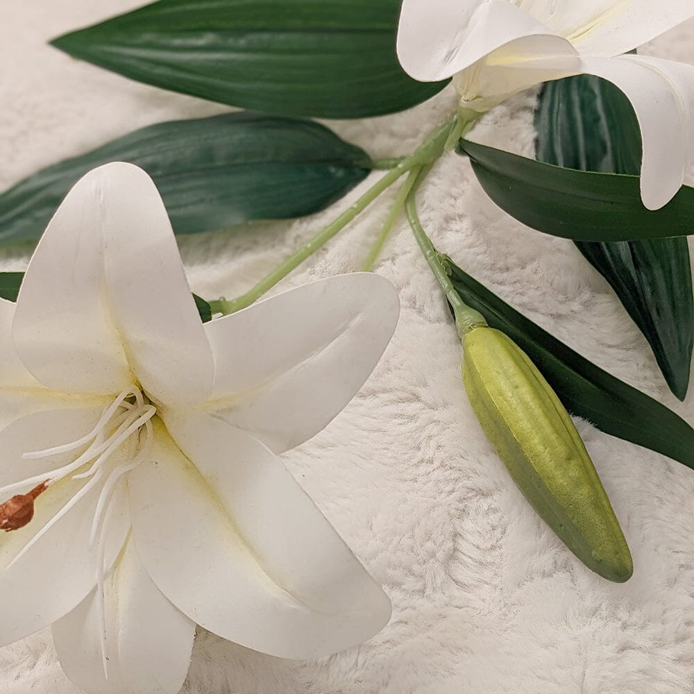 White Faux Lily Single Stem Flower - Rosey's Creations