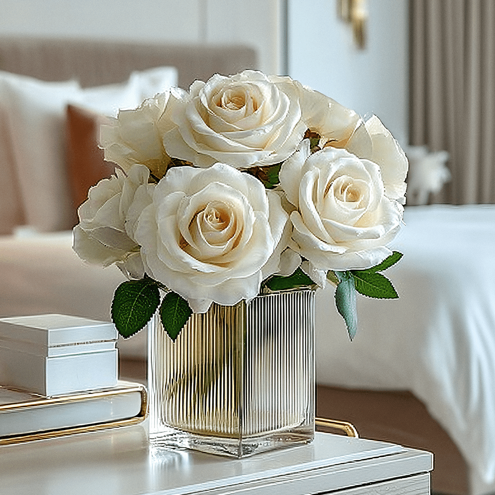 White Faux Peony Rose Single Stem Flower - Rosey's Creations