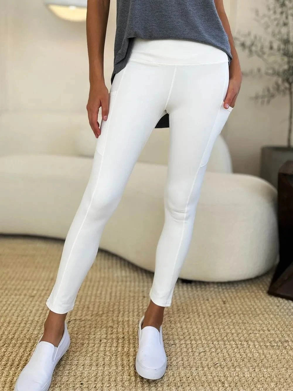 Wide Waistband Sports Leggings - Rosey's Creations