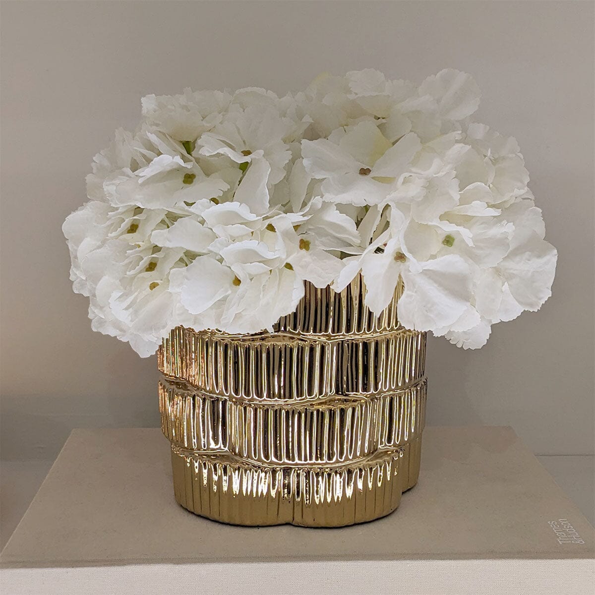 Willow Gold Ribbed Ceramic Planter - Rosey's Creations