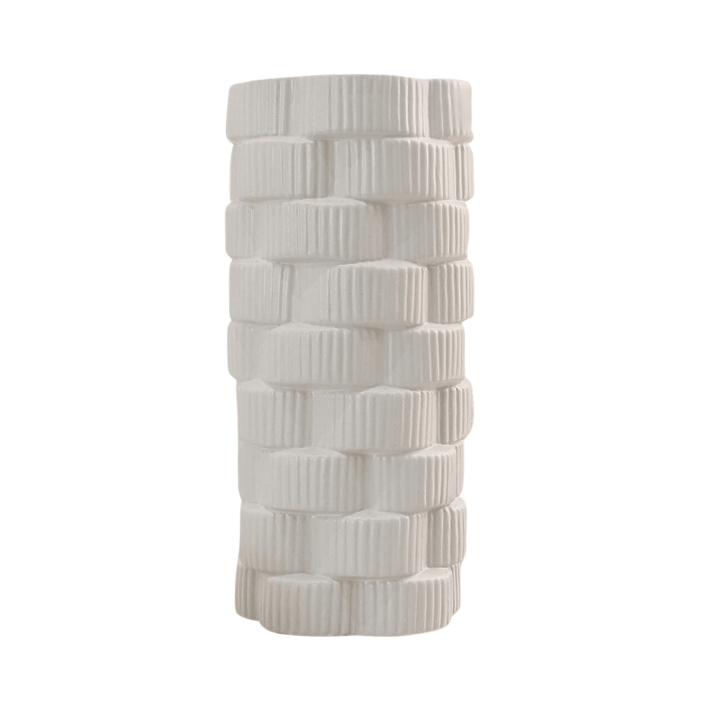 Willow Large White Ribbed Ceramic Vase - Rosey's Creations