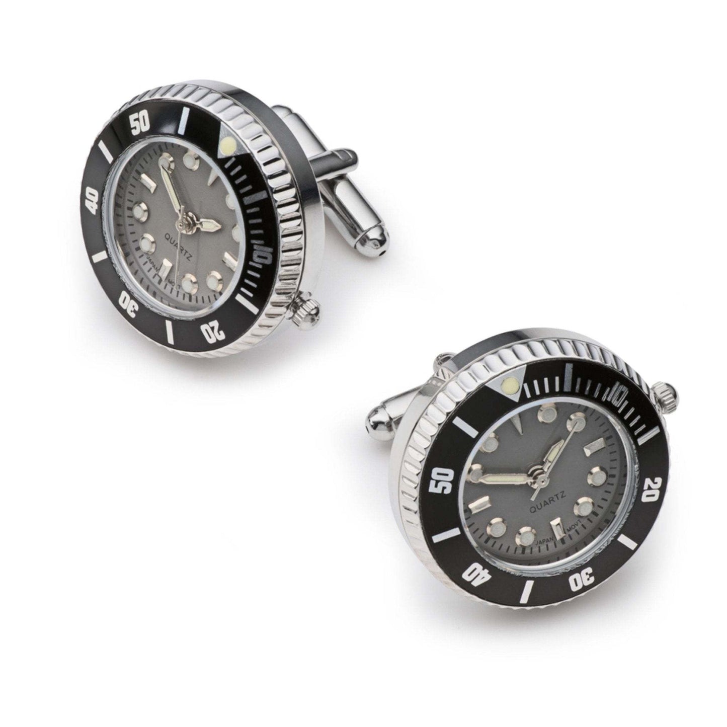Working Watch Cufflinks In Silver and Grey - Rosey's Creations