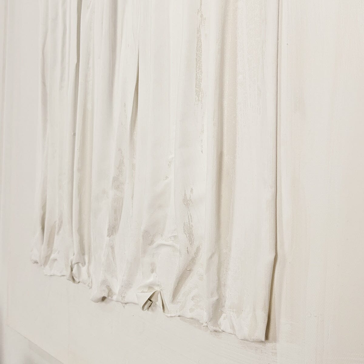 Wren White Textured Abstract Lines Canvas Wall Art.