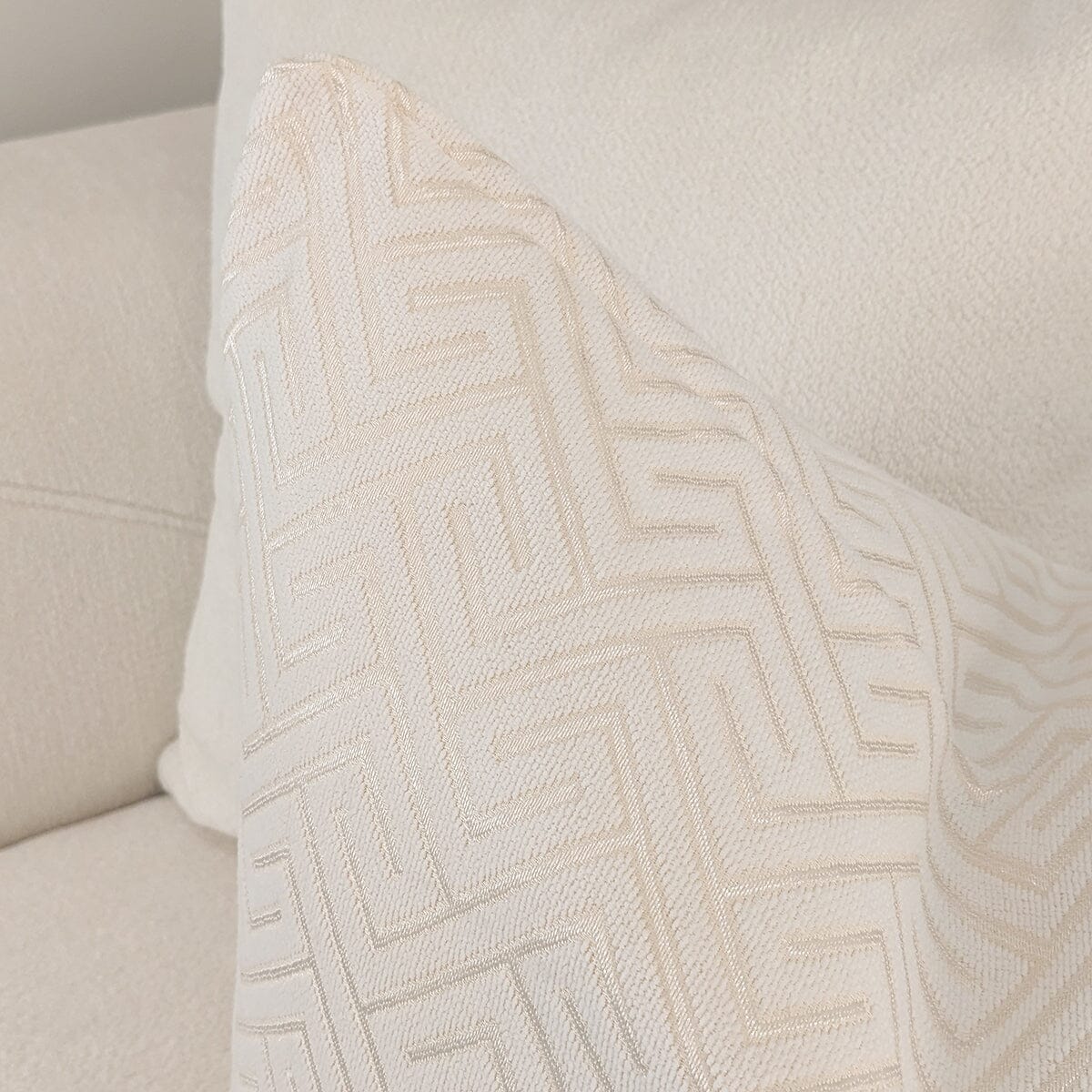 Zosia Cream & Gold Stitched Geometric Cushion - 50x50cm.