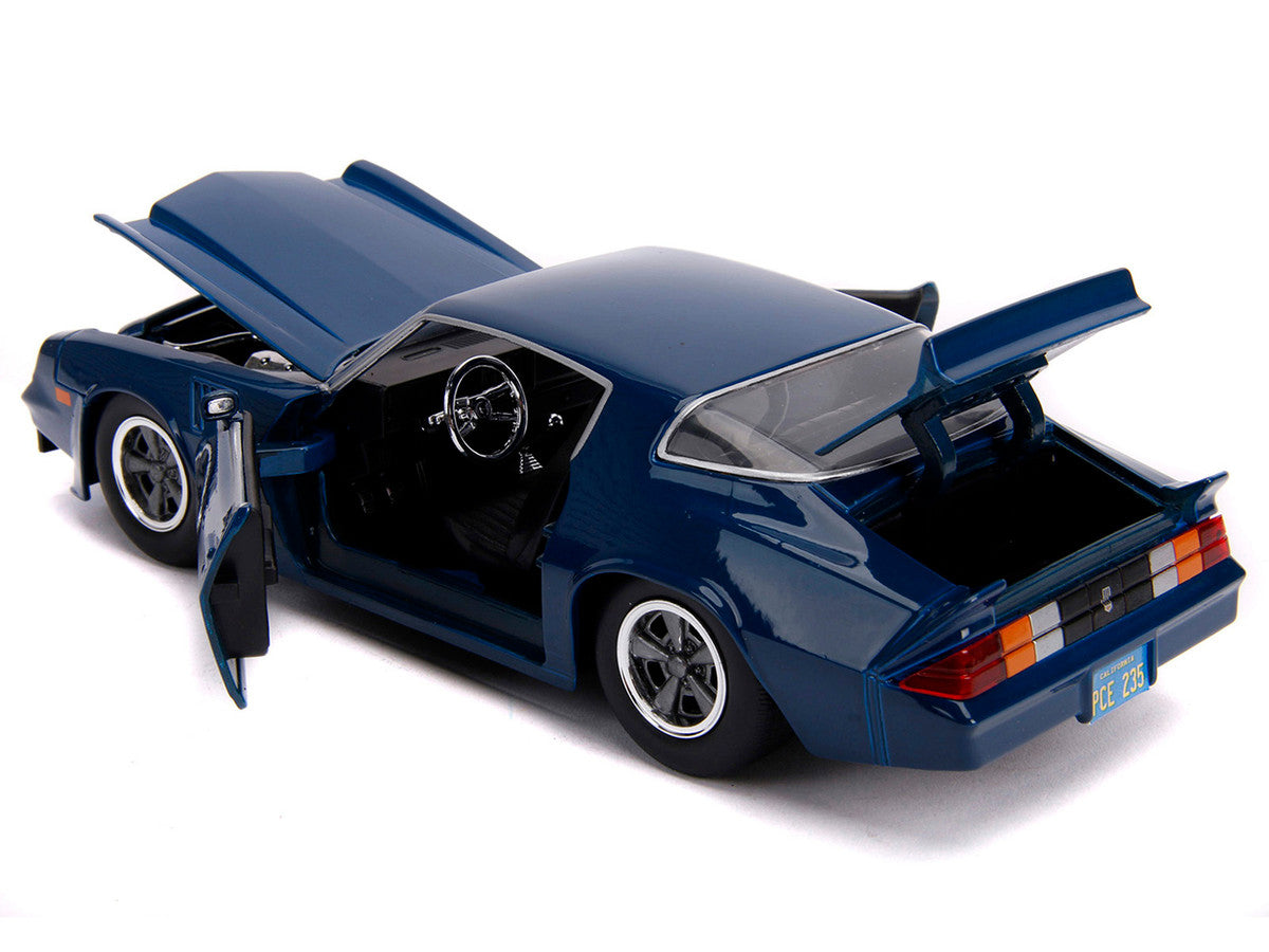 Billy's Chevrolet Camaro Z28 Dark Blue with Collectible Coin "Stranger Things" (2016) TV Series 1/24 Diecast Model Car by Jada Jada