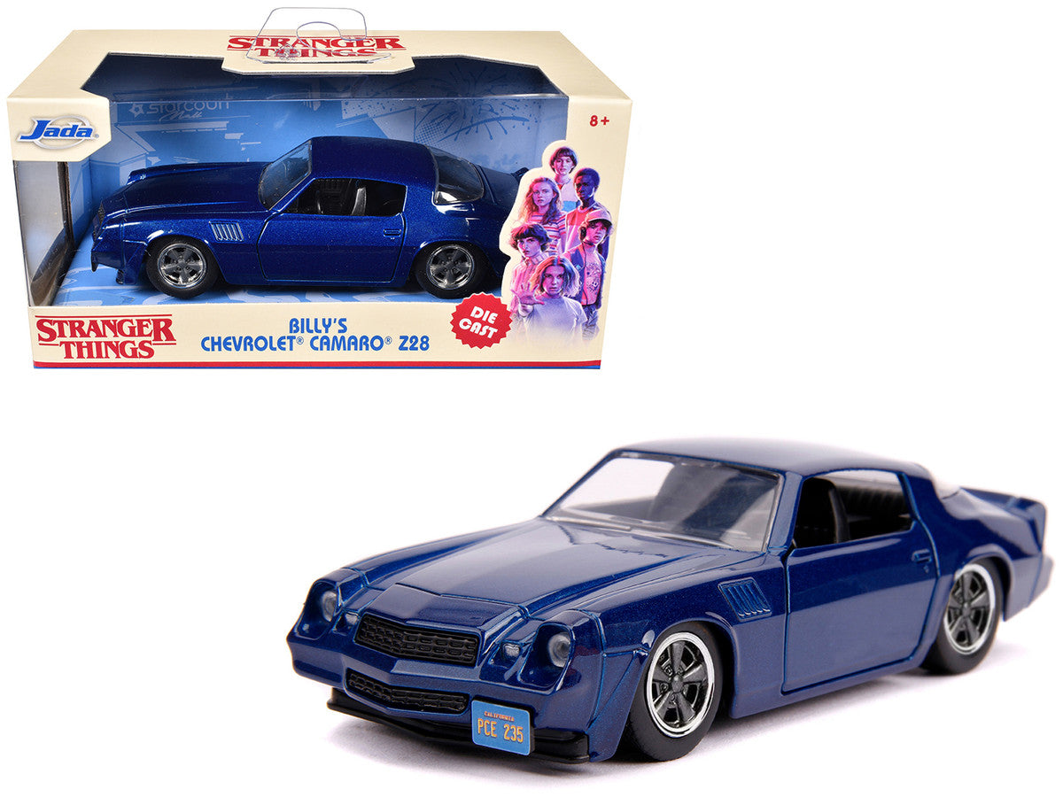 Billy's Chevrolet Camaro Z28 Metallic Dark Blue "Stranger Things" (2016) TV Series "Hollywood Rides" 1/32 Diecast Model Car by Jada Jada