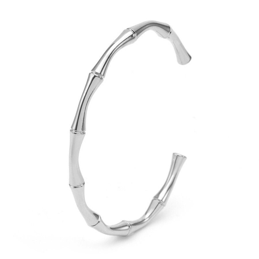 Kenzo Stainless Steel Open Bamboo Bracelet LUXE TONES
