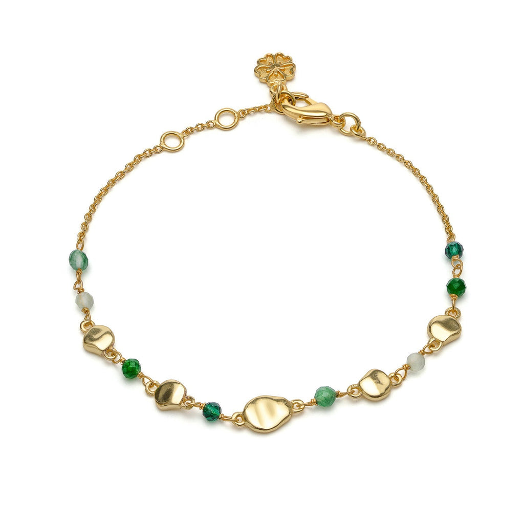 Sofia Nugget Bracelet  Green Hydro, Green Jade, Prehnite & Green Aventurine Azuni London