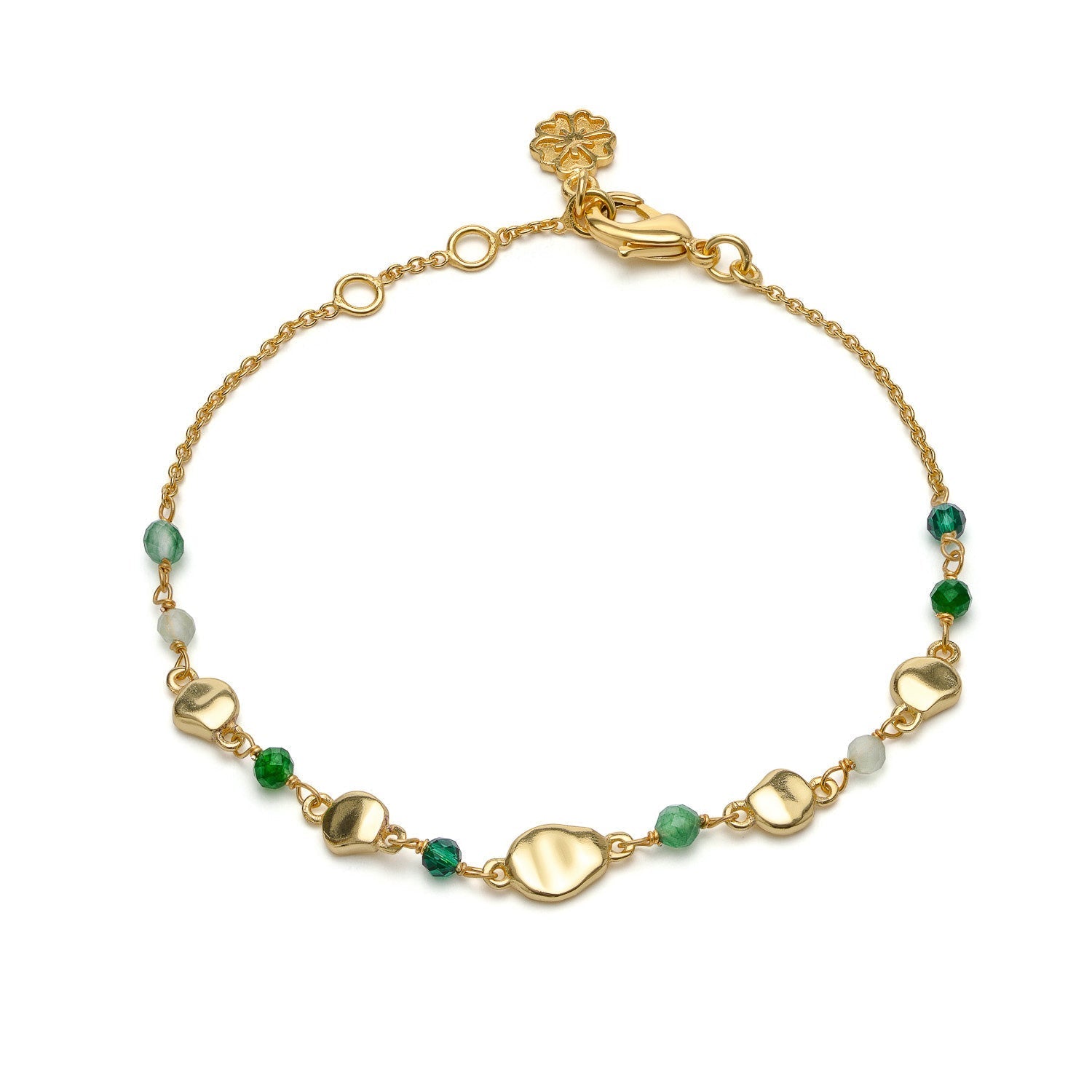 Sofia Nugget Bracelet  Green Hydro, Green Jade, Prehnite & Green Aventurine Azuni London