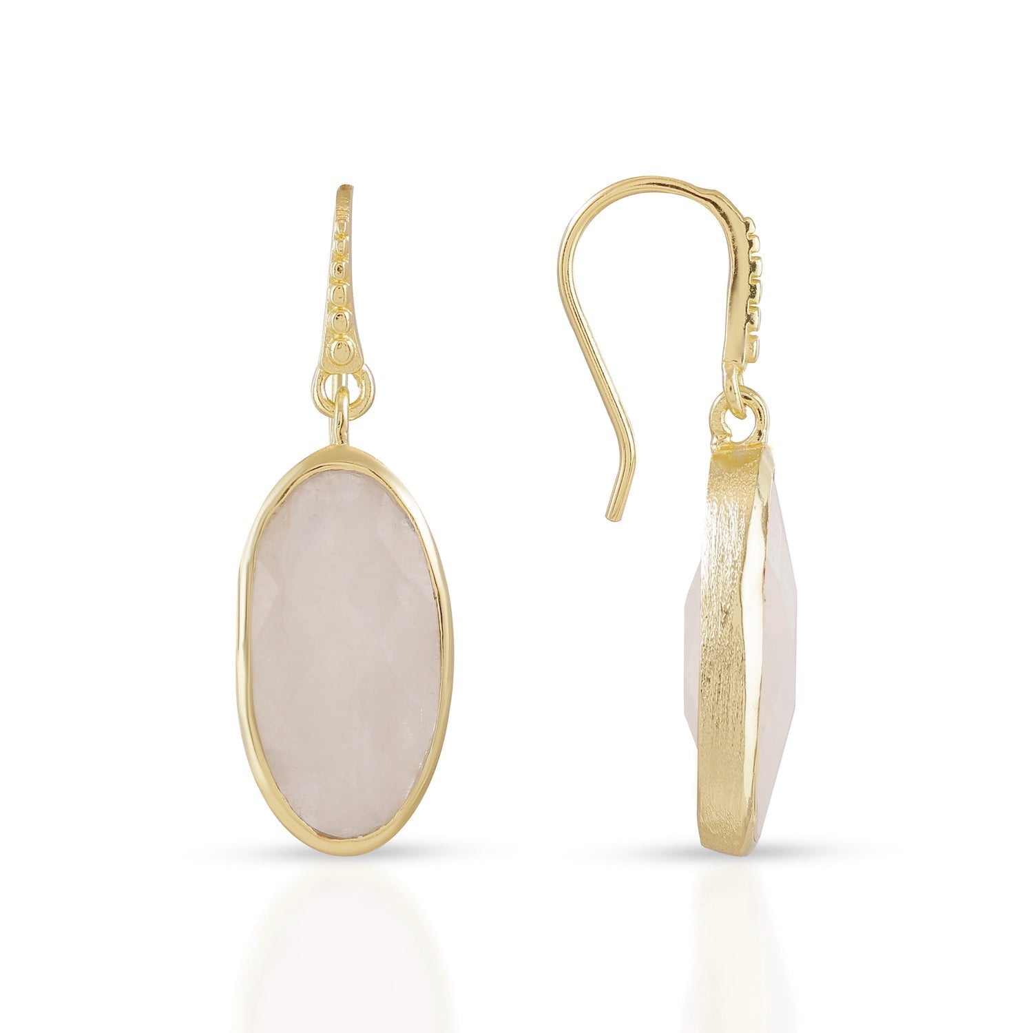 Charis Oval Gemstone Earrings Moonstone Azuni London