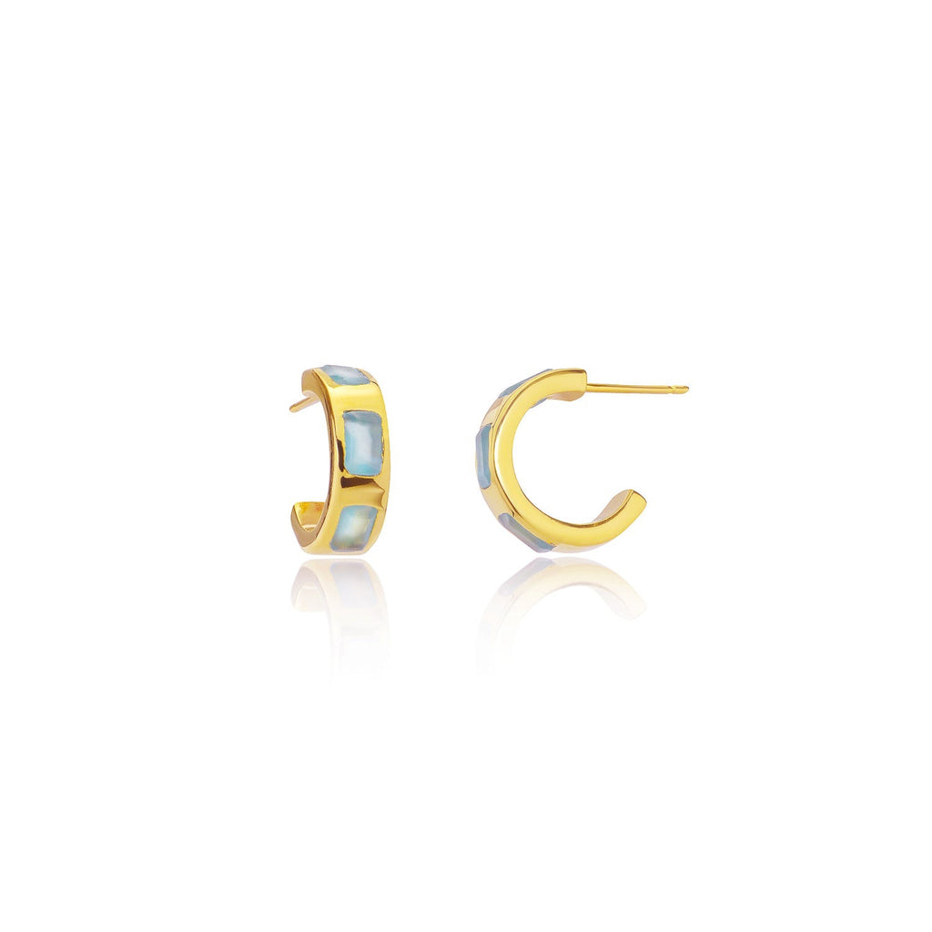 Cora Chunky Huggie Hoops Pariba Onyx Azuni London
