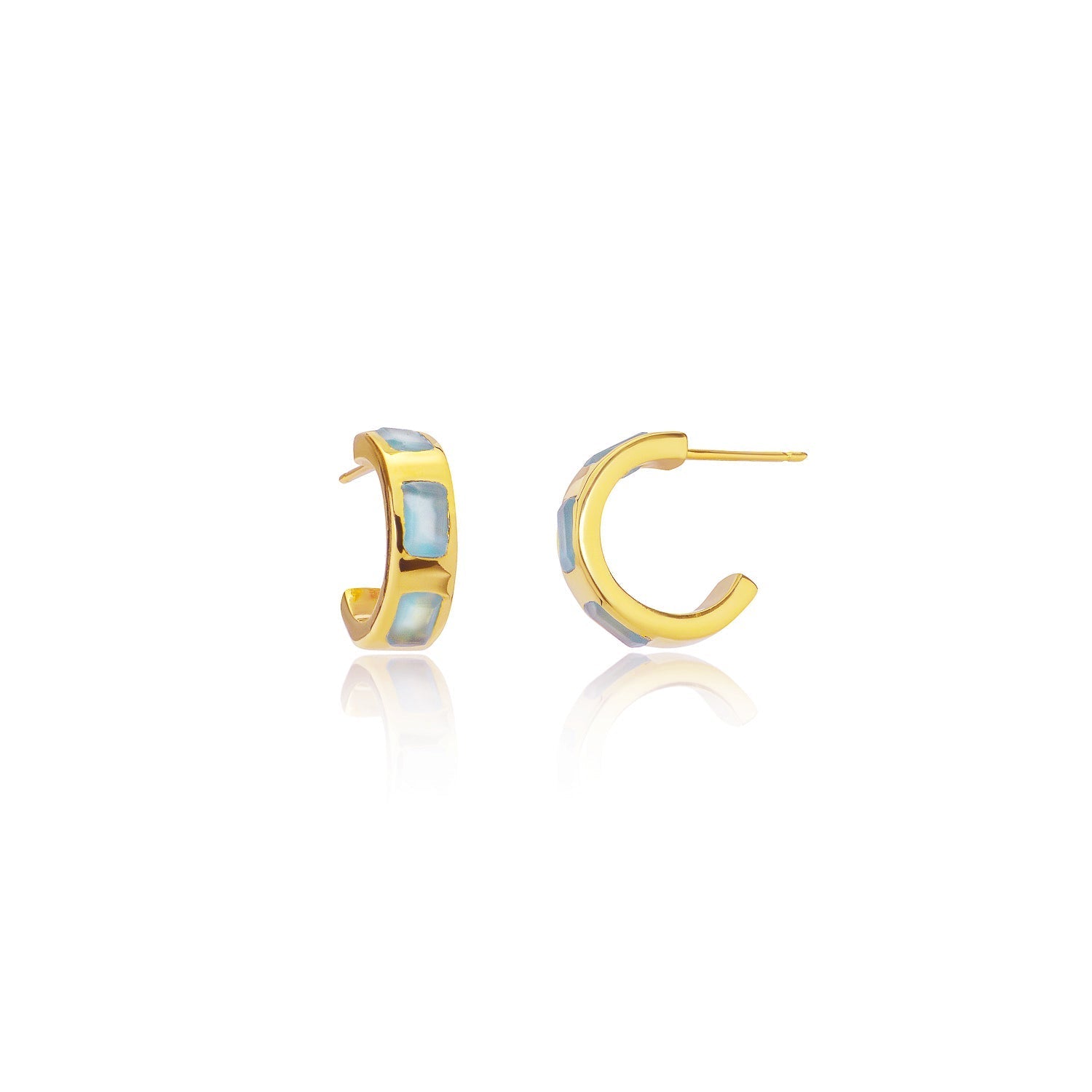 Cora Chunky Huggie Hoops Pariba Onyx Azuni London