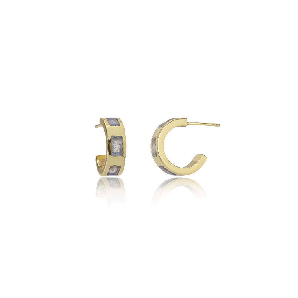 Cora Chunky Huggie Hoops Labradorite Azuni London