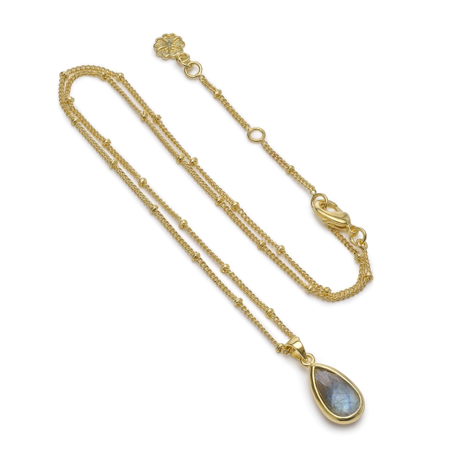 Simi Teardrop Gemstone Pendant with Labradorite Azuni London