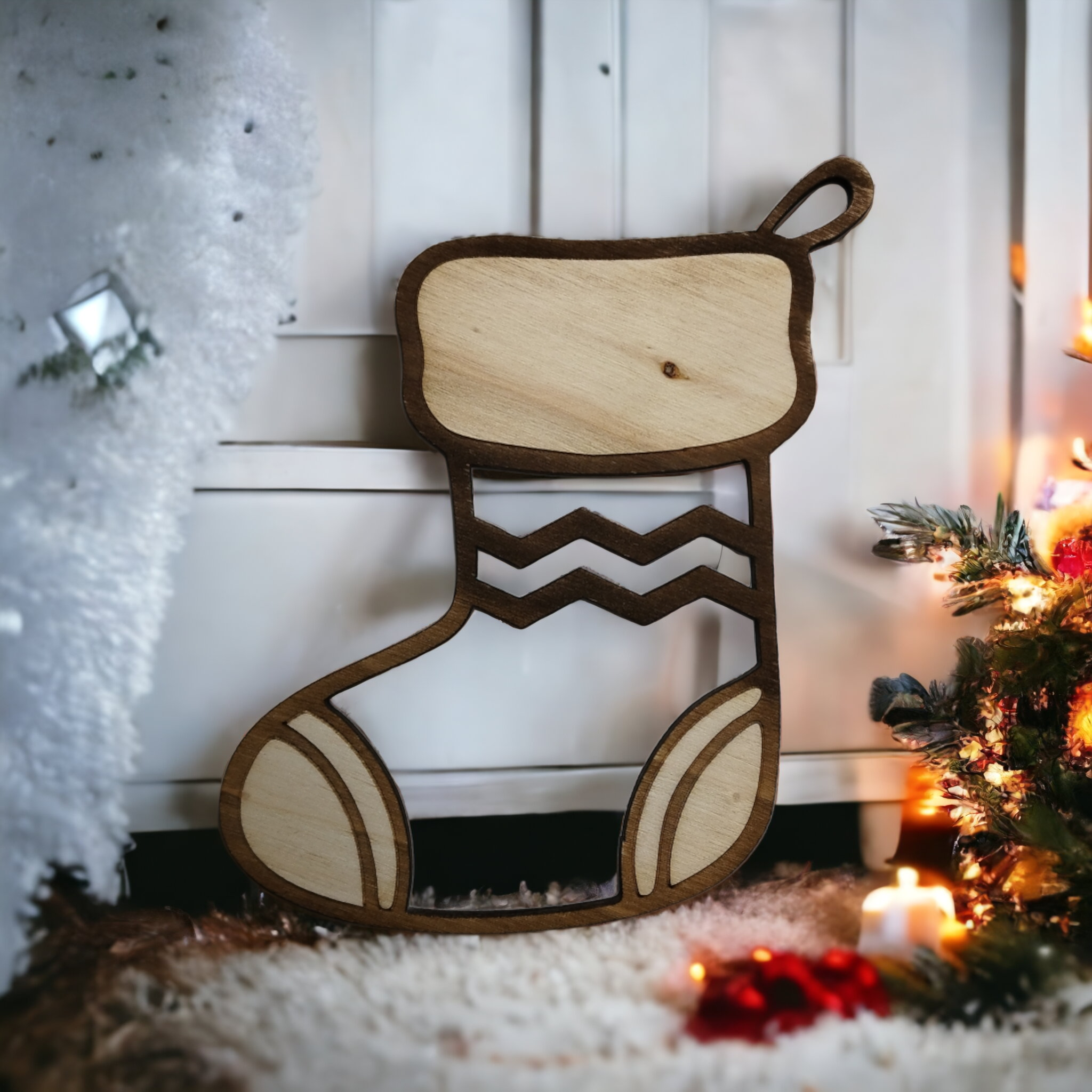 Christmas Socks Wooden Christmas Decoration Studio Rima