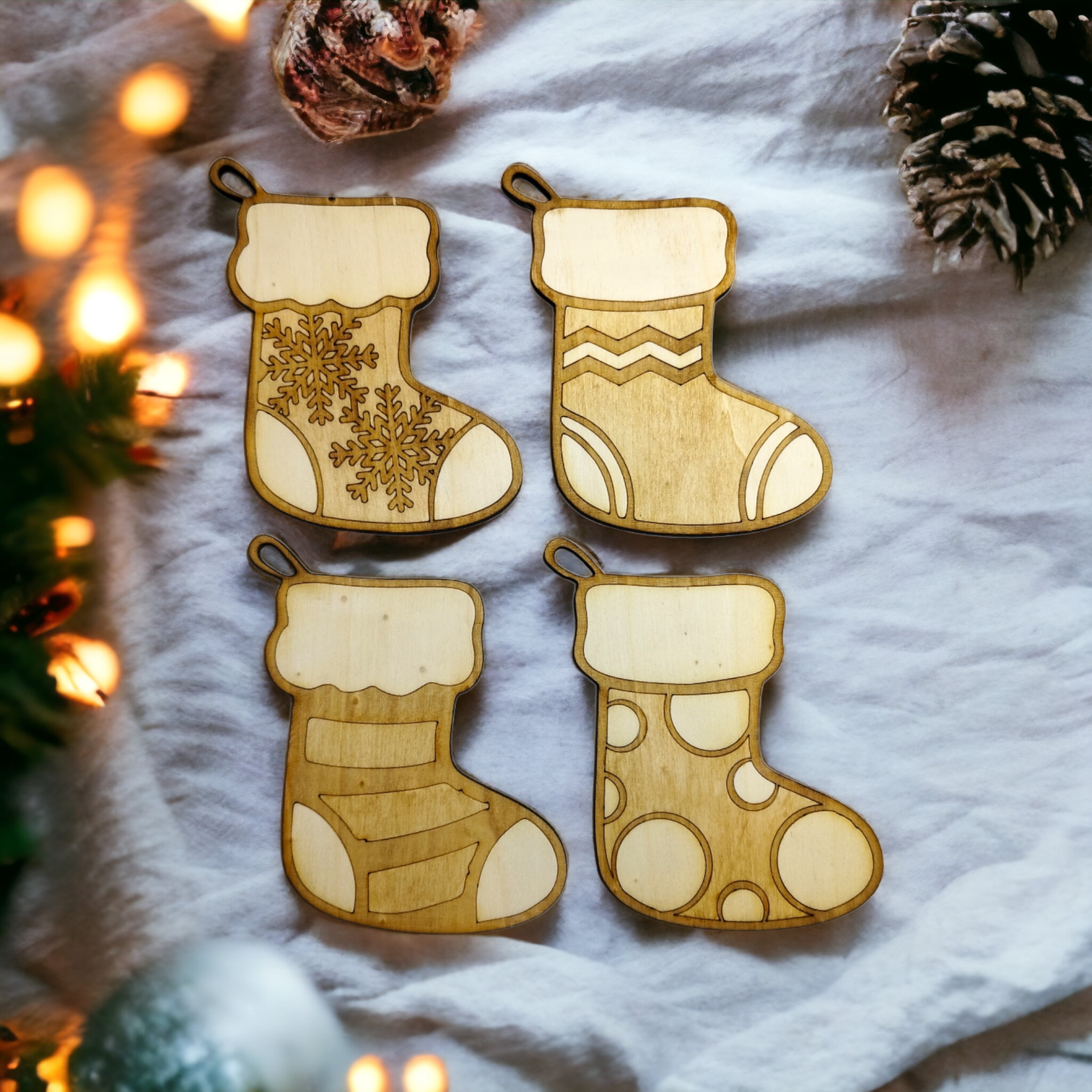 Christmas Socks Wooden Christmas Decoration Studio Rima