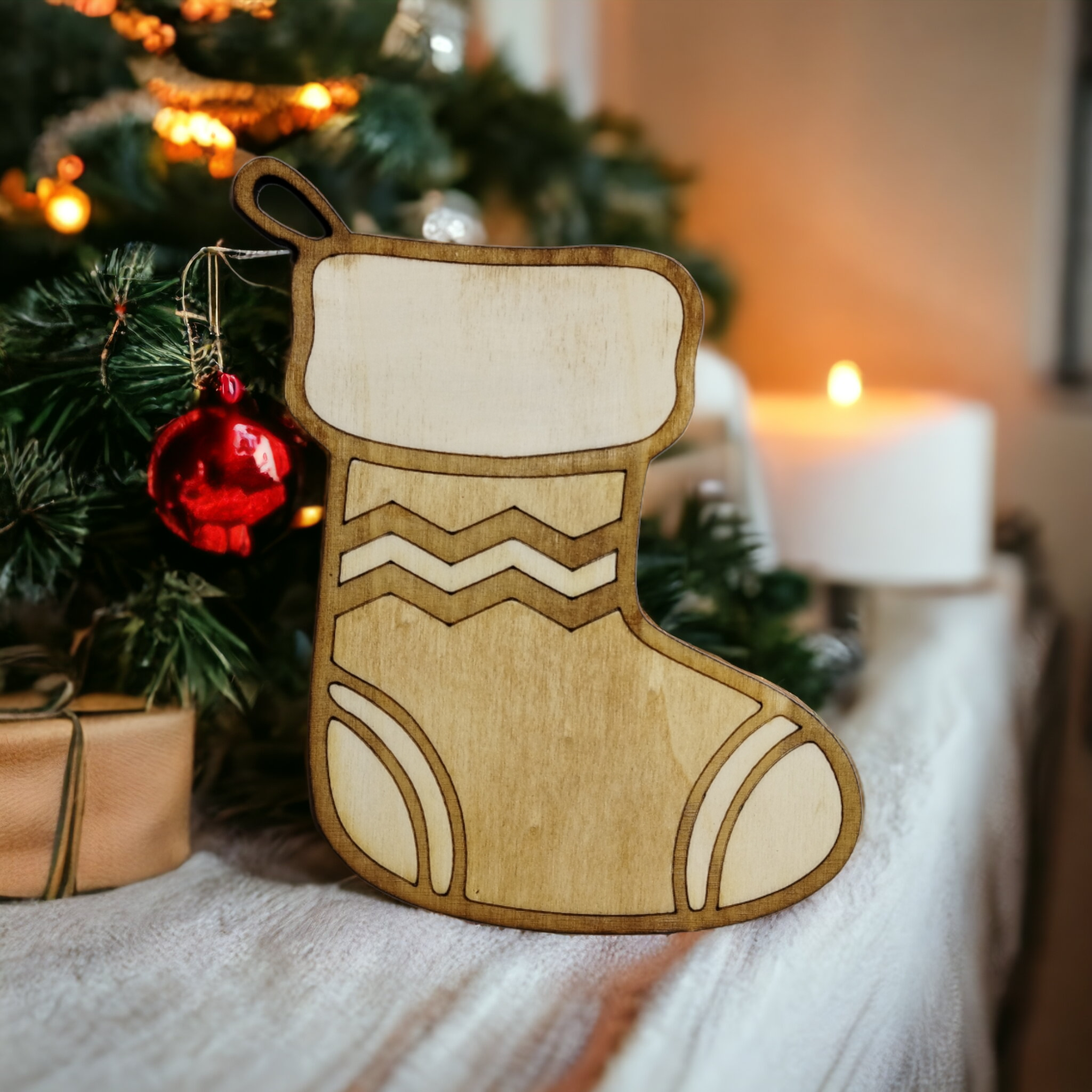 Christmas Socks Wooden Christmas Decoration Studio Rima
