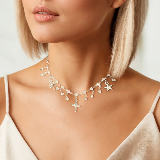 Taalia Silver Celestial Charm Necklace LUXE TONES