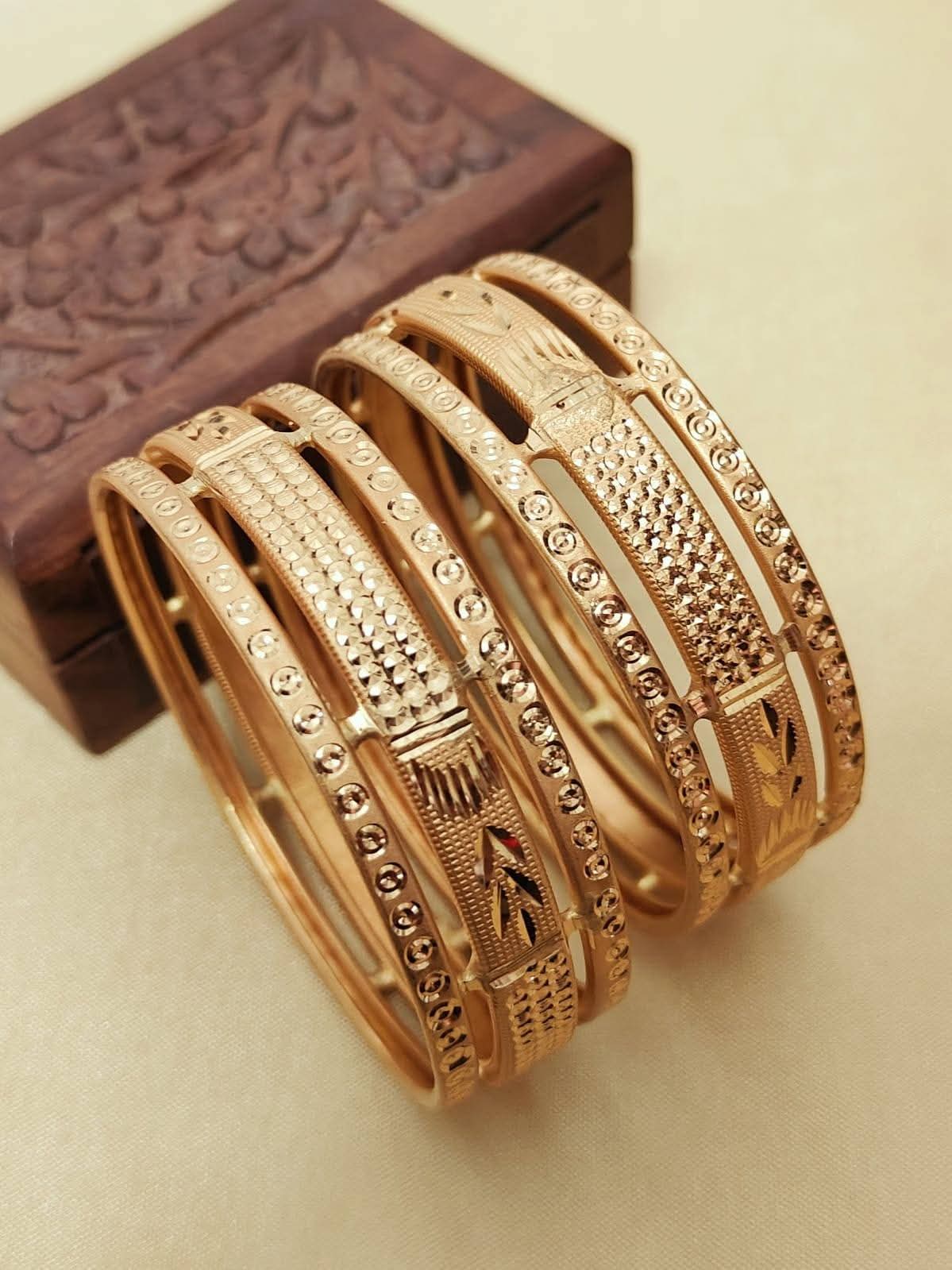 Gold Plated Bangles Set - Traditional Indian Jewellery Rosey's Creations