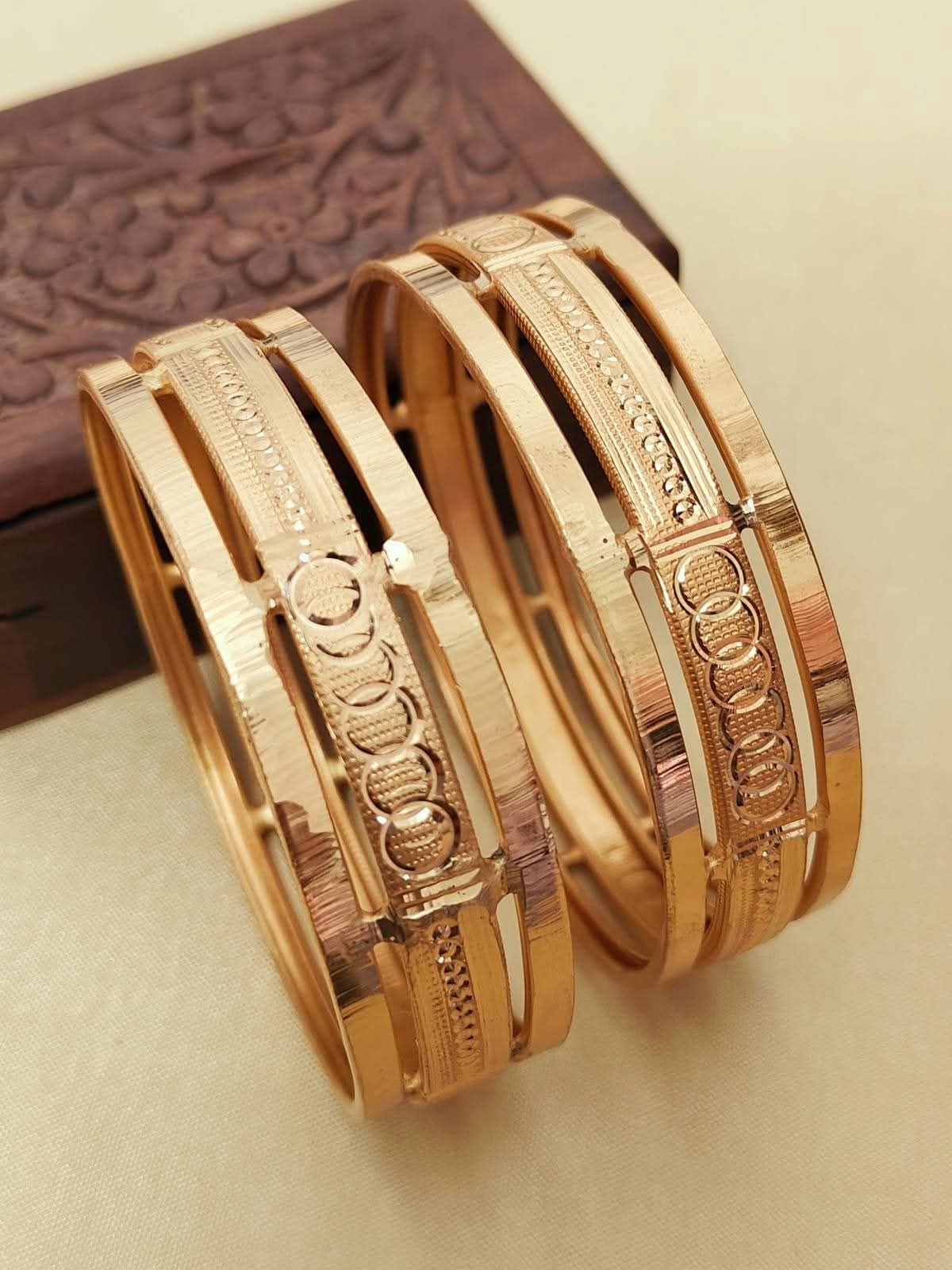 Gold Plated Bangles Set - Traditional Indian Jewellery Rosey's Creations