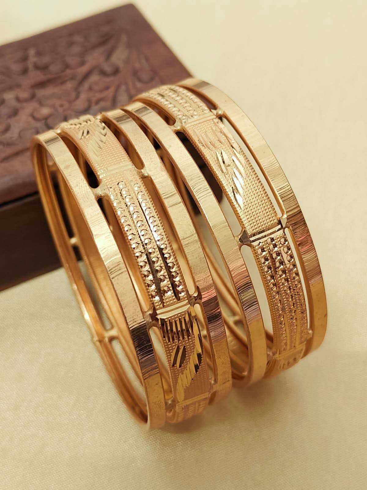 Gold Plated Bangles Set - Traditional Indian Jewellery Rosey's Creations