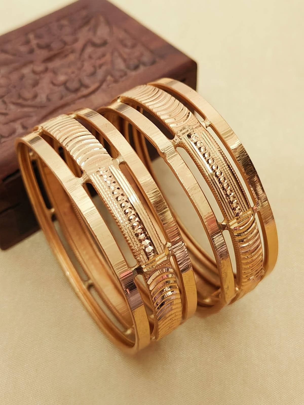 Gold Plated Bangles Set - Traditional Indian Jewellery Rosey's Creations