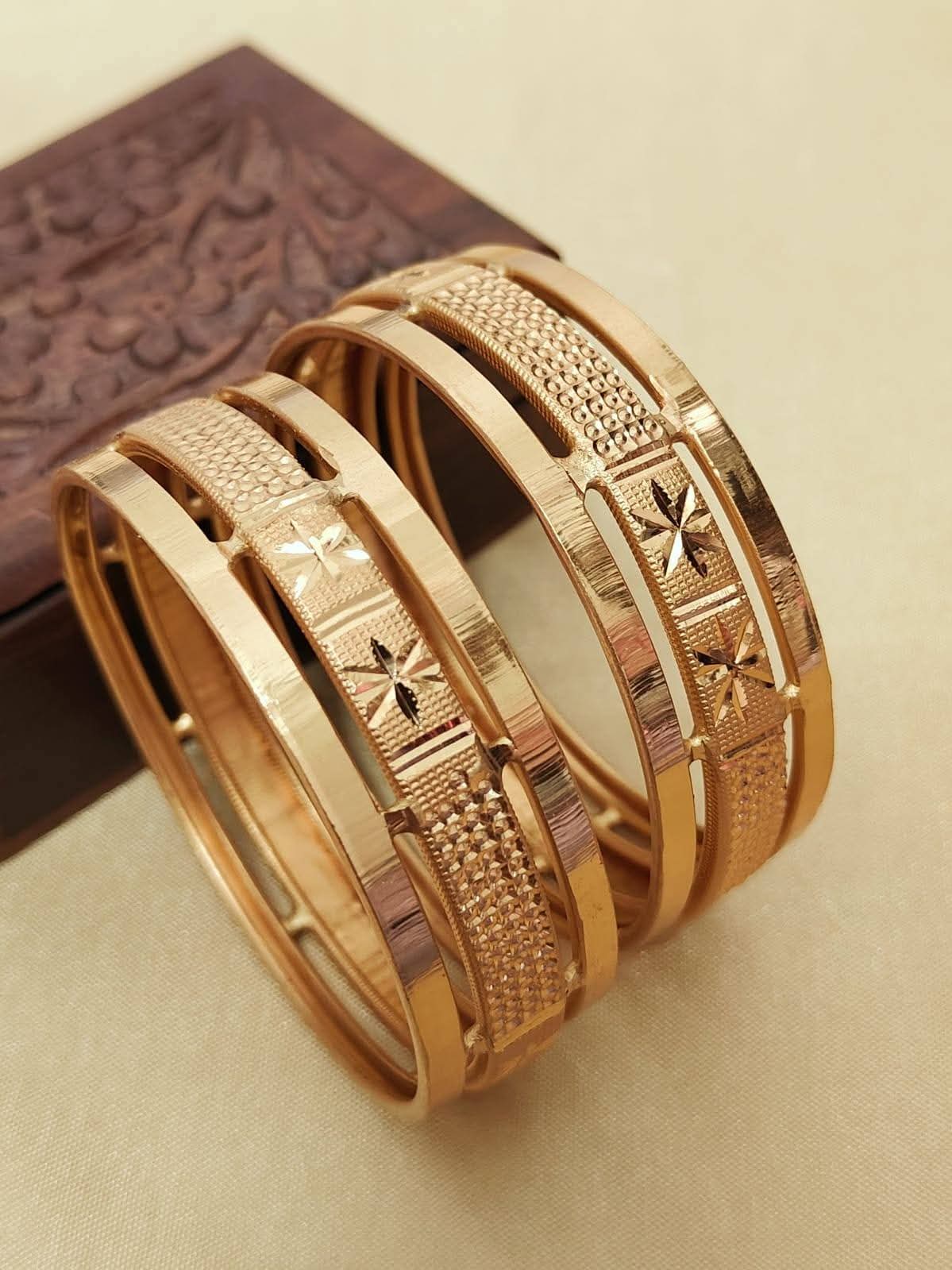 Gold Plated Bangles Set - Traditional Indian Jewellery Rosey's Creations
