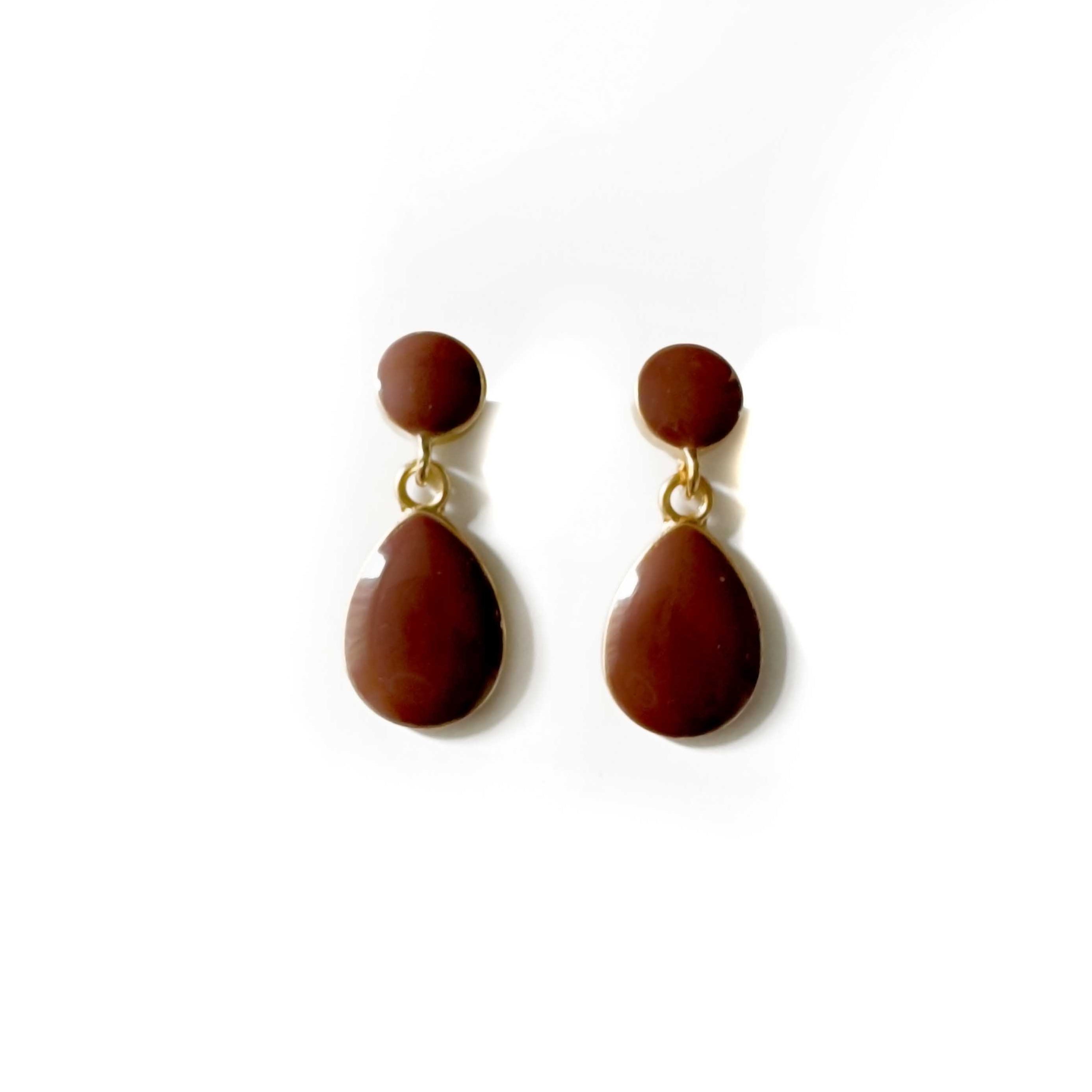 Terra Expresso Enamel Drop Earrings LUXE TONES