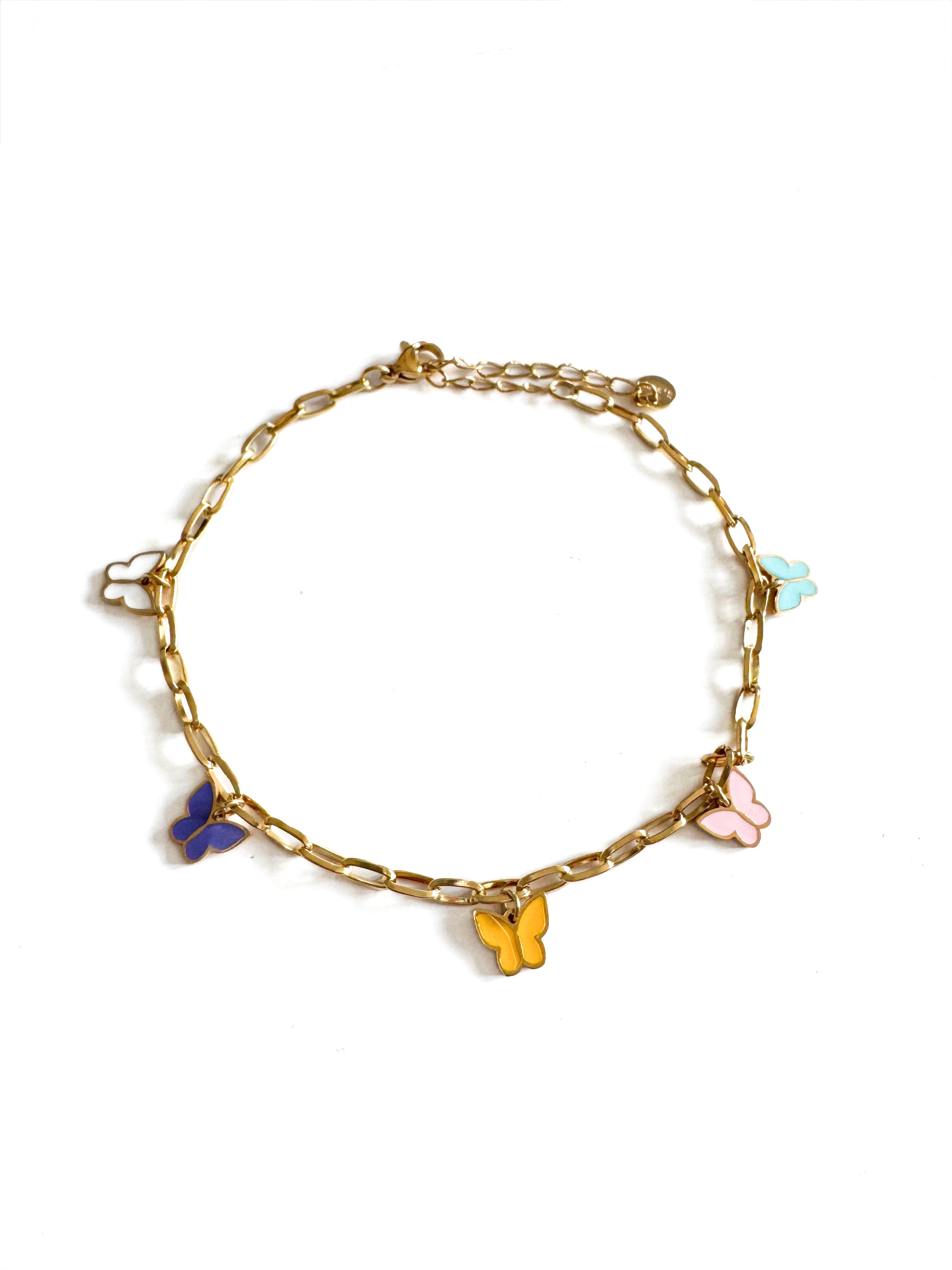 Yareli Luxe 18k Gold Plated Butterfly Charm Anklet LUXE TONES