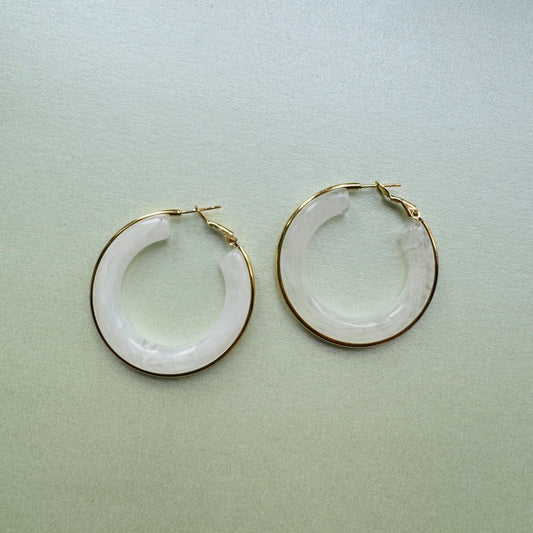 Oreilia Whi Semi Transparent Hoop Earrings LUXE TONES