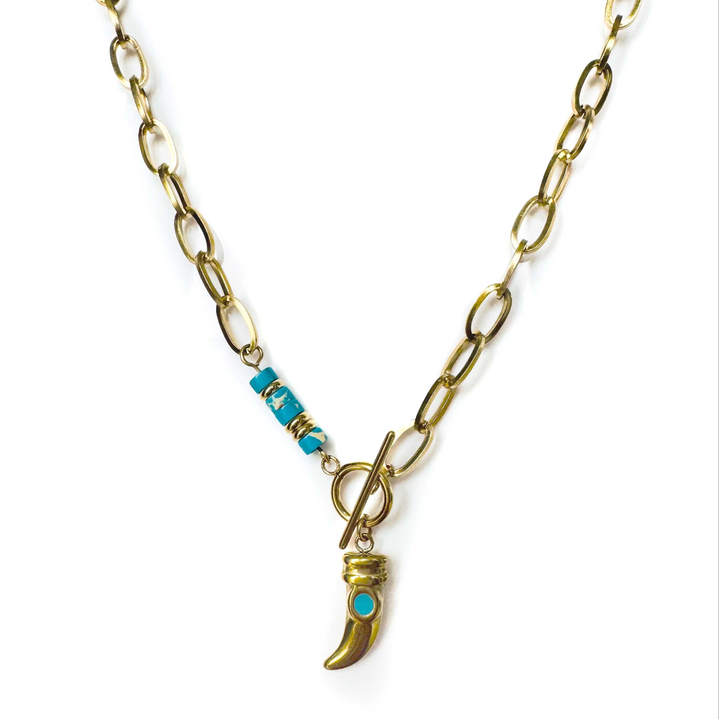 Kiana 18k Gold Plated T Bar Pedant Necklace LUXE TONES